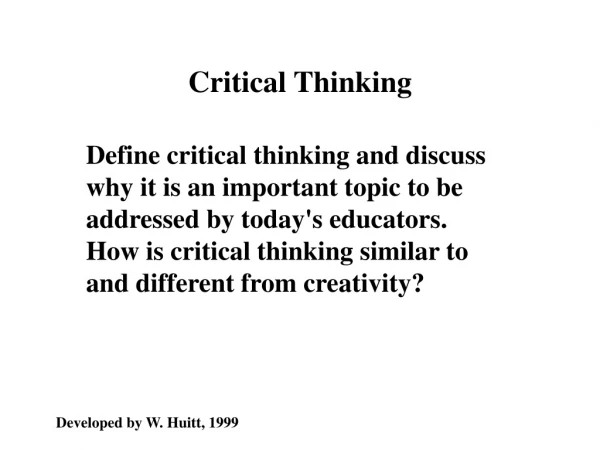 Critical Thinking