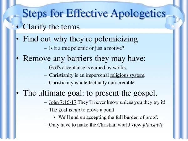Steps for Effective Apologetics