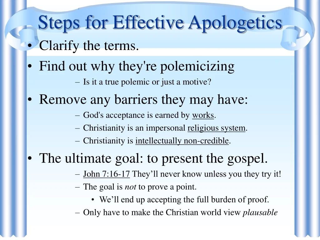 steps for effective apologetics