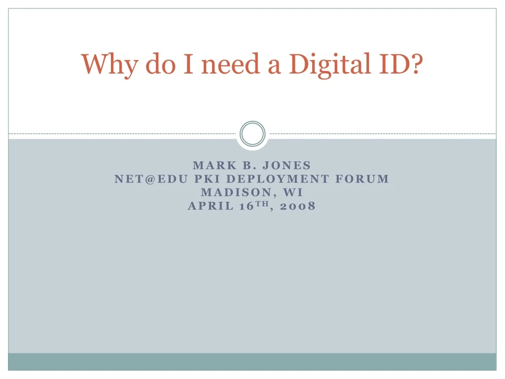 why do i need a digital id