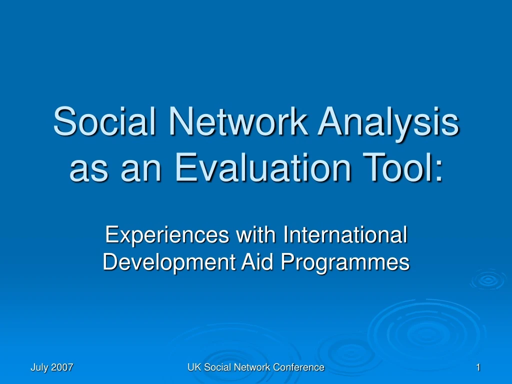 social network analysis as an evaluation tool