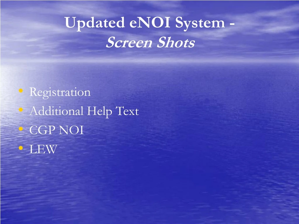 updated enoi system screen shots