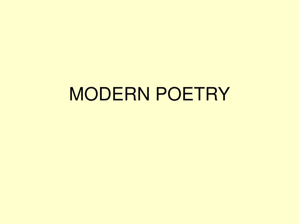 modern poetry