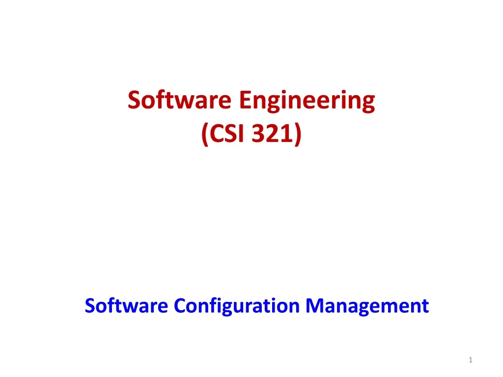 software engineering csi 321