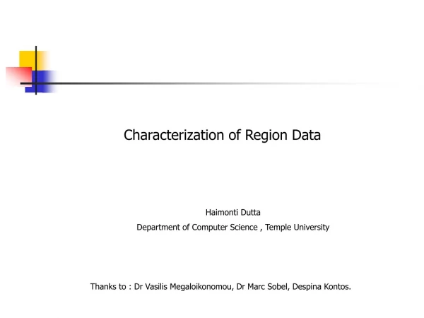 Characterization of Region Data