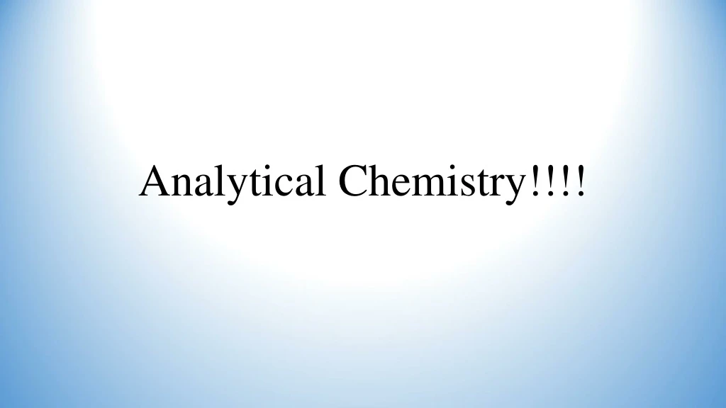 analytical chemistry