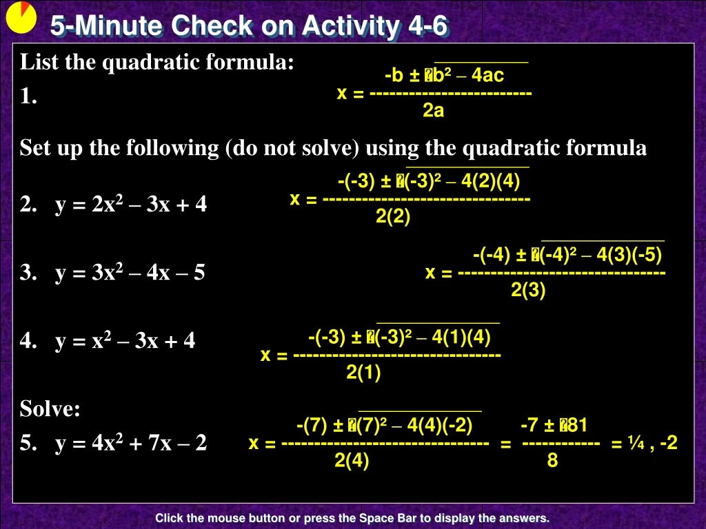 5 minute check on activity 4 6