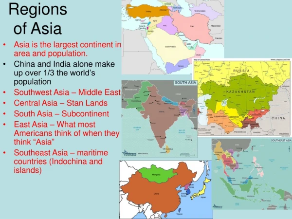 Regions of Asia