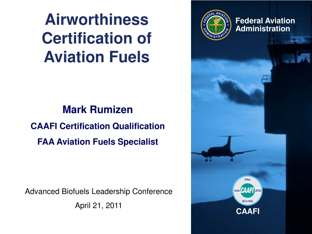 airworthiness certification of aviation fuels