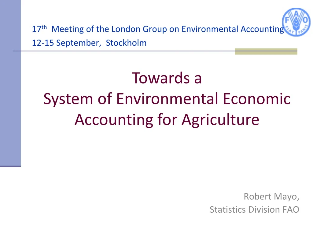 17 th meeting of the london group on environmental accounting 12 15 september stockholm