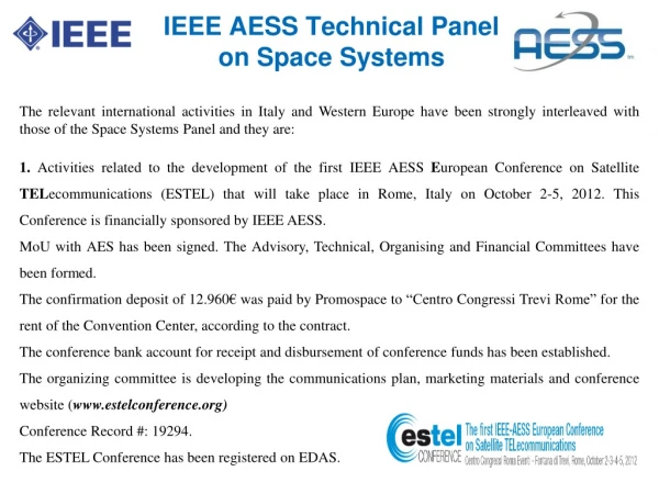 IEEE AESS Technical Panel  on Space Systems