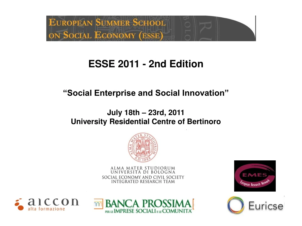 esse 2011 2nd edition social enterprise