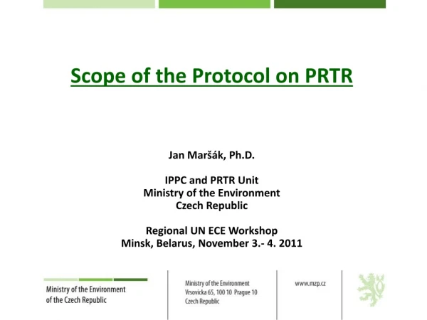 Scope of the Protocol on PRTR