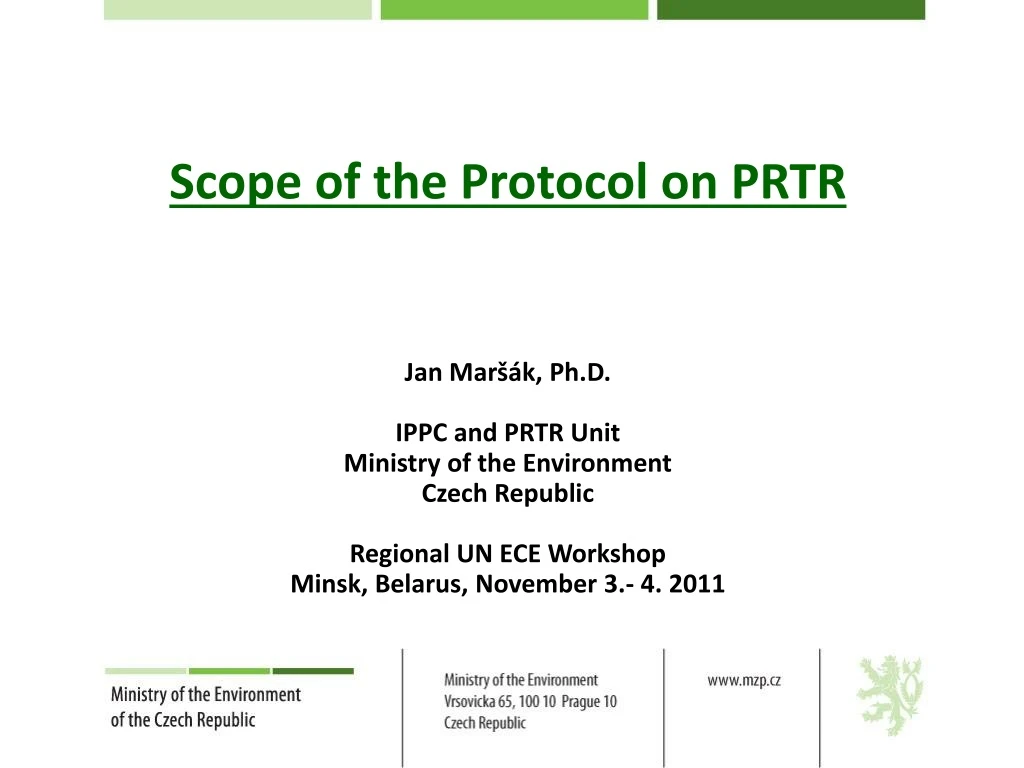 scope of the protocol on prtr