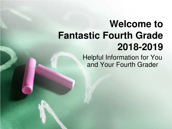 Welcome to  Fantastic Fourth Grade 2018-2019