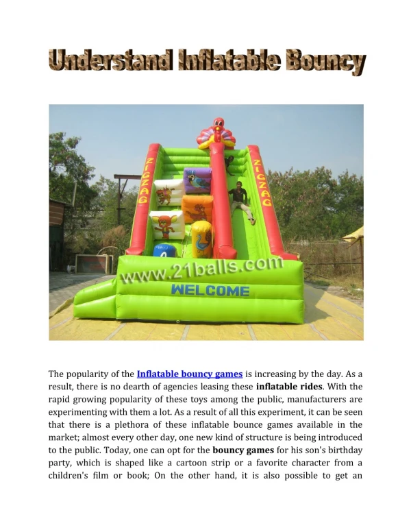 Understand Inflatable Bouncy