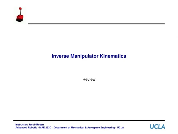 Inverse Manipulator Kinematics