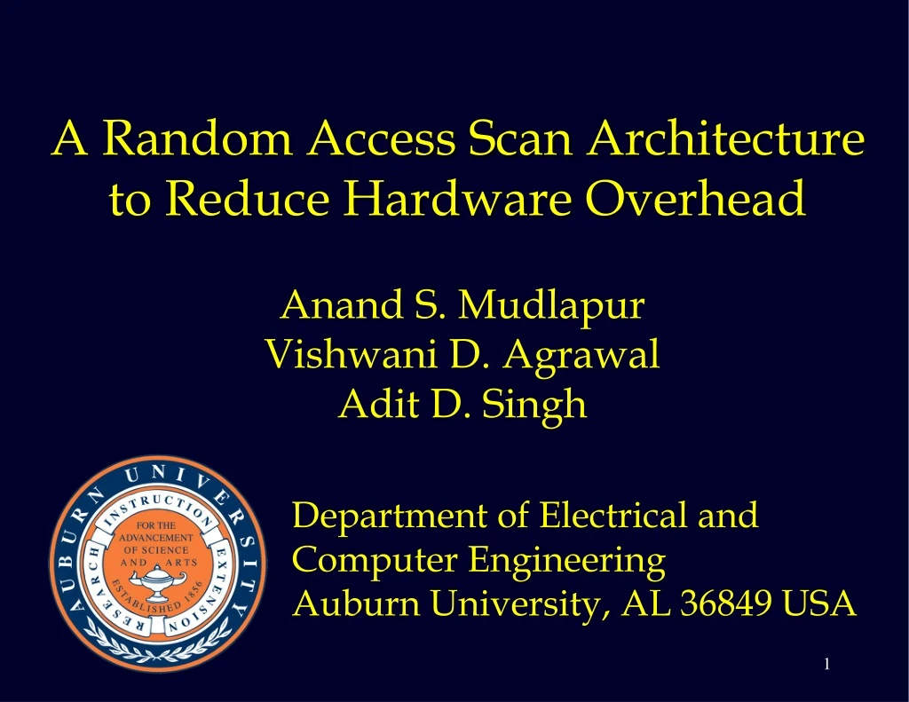 a random access scan architecture to reduce