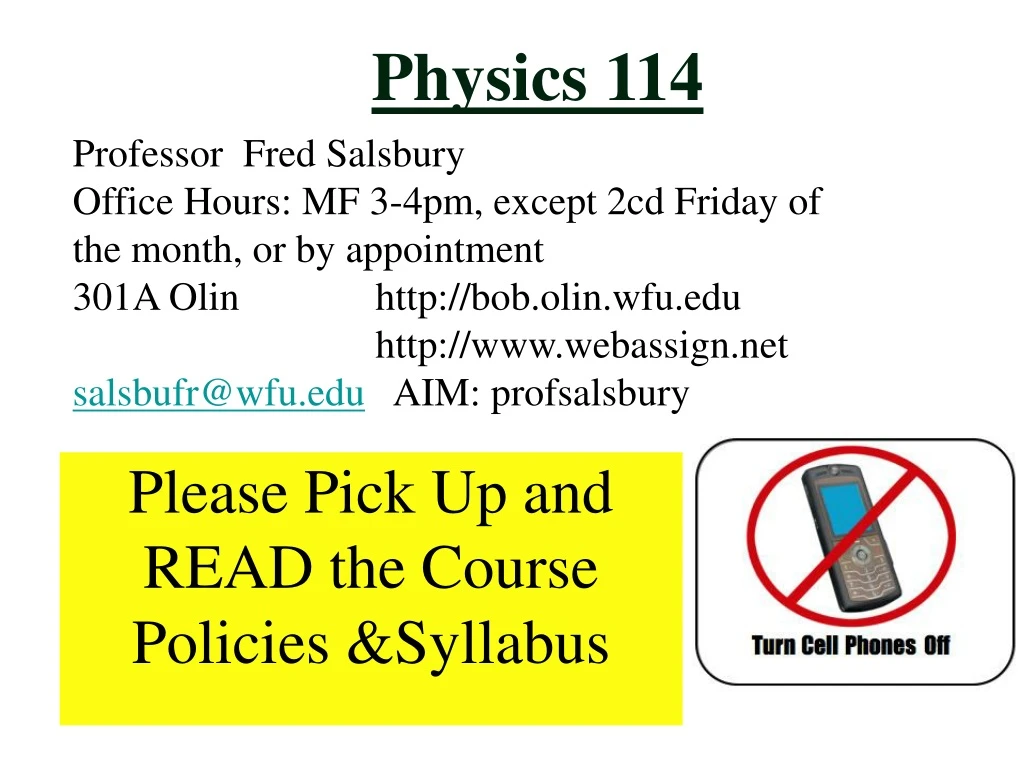 physics 114