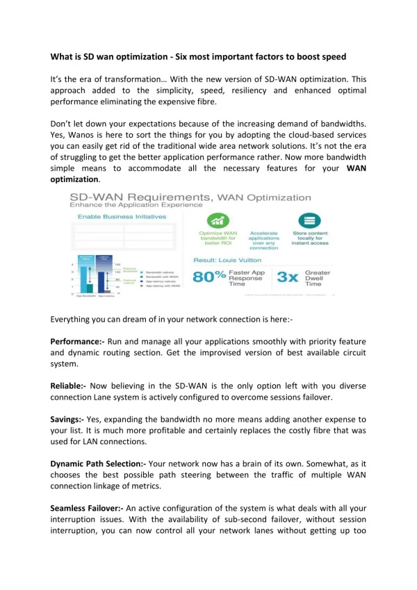 what is sd wan optimization six most important