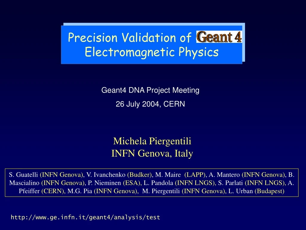 precision validation of geant4 electromagnetic physics