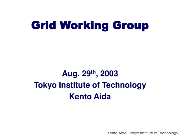 Grid Working Group