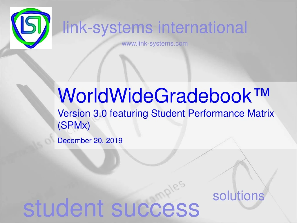 worldwidegradebook version 3 0 featuring student performance matrix spmx