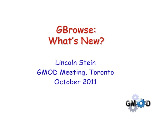 GBrowse: What’s New?