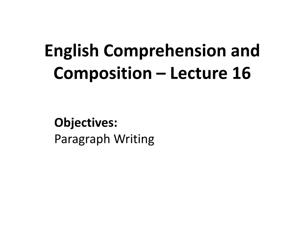 english comprehension and composition lecture 16