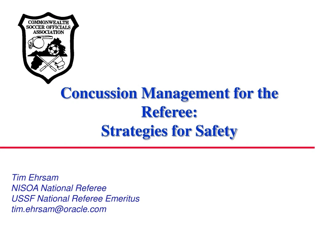 concussion management for the referee strategies