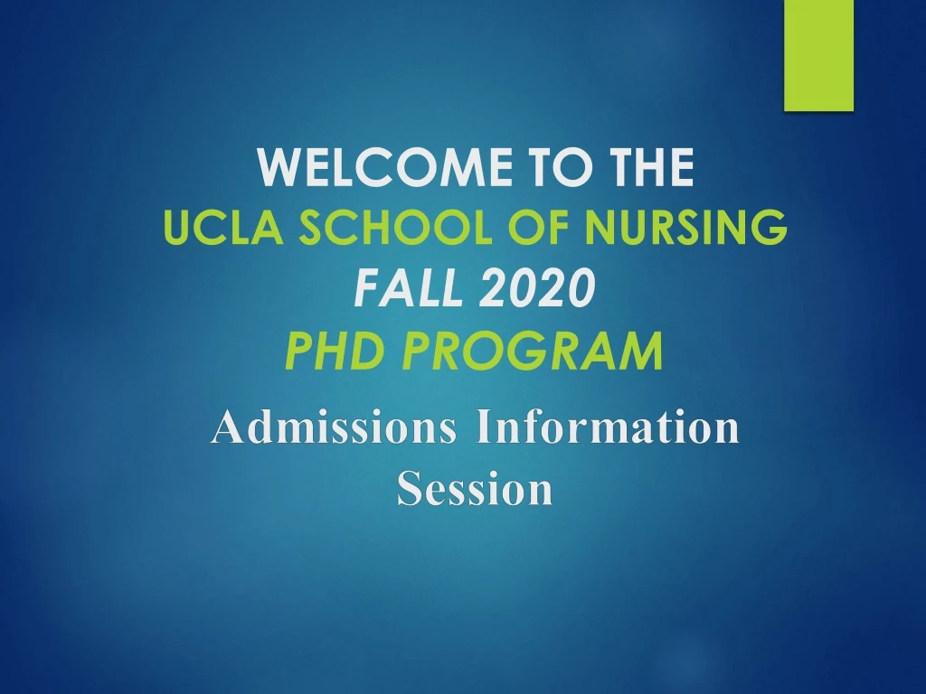 welcome to the ucla school of nursing fall 2020 phd program