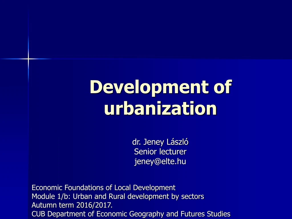 development of urbanization