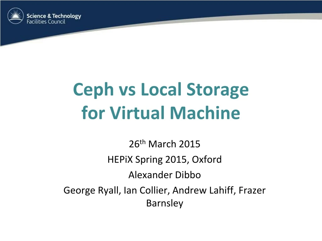 ceph vs local storage for virtual machine