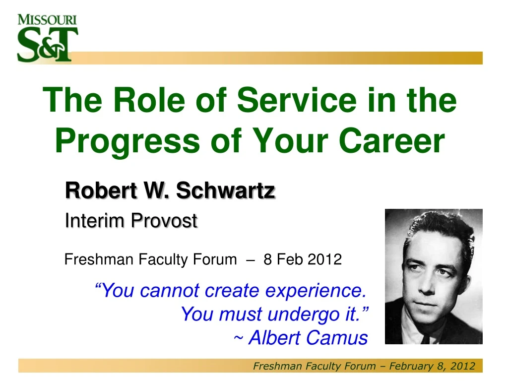 the role of service in the progress of your career