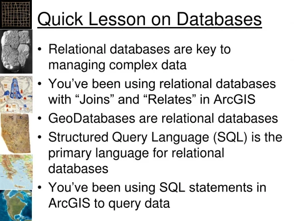 Quick Lesson on Databases