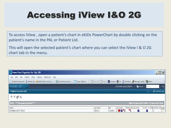 Accessing iView I&amp;O 2G