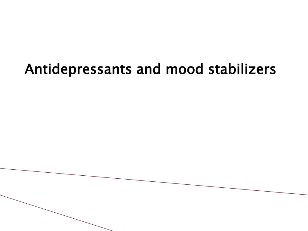 antidepressants and mood stabilizers