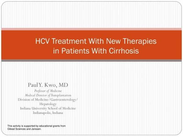 HCV Treatment With New Therapies in Patients With Cirrhosis