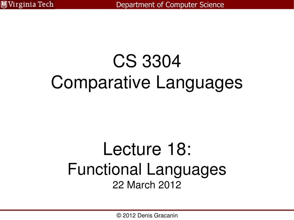 cs 3304 comparative languages