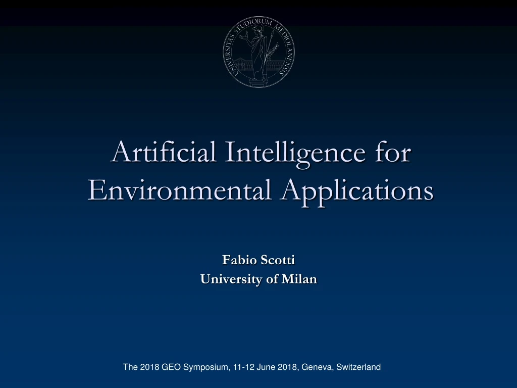 artificial intelligence for environmental applications