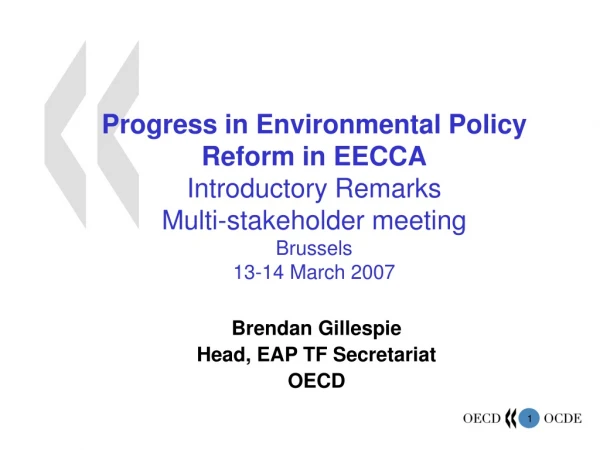 Brendan Gillespie Head, EAP TF Secretariat OECD