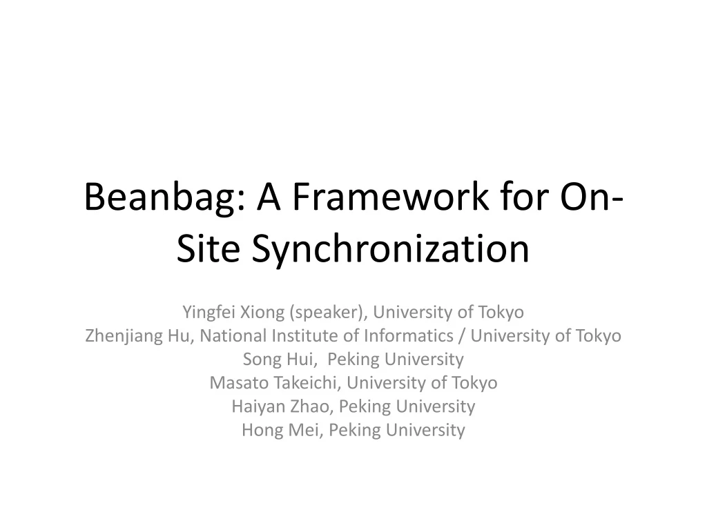 beanbag a framework for on site synchronization