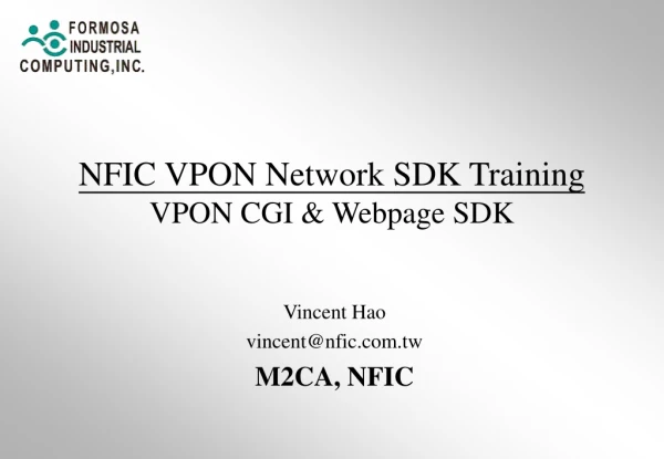NFIC VPON Network SDK Training VPON CGI &amp; Webpage SDK