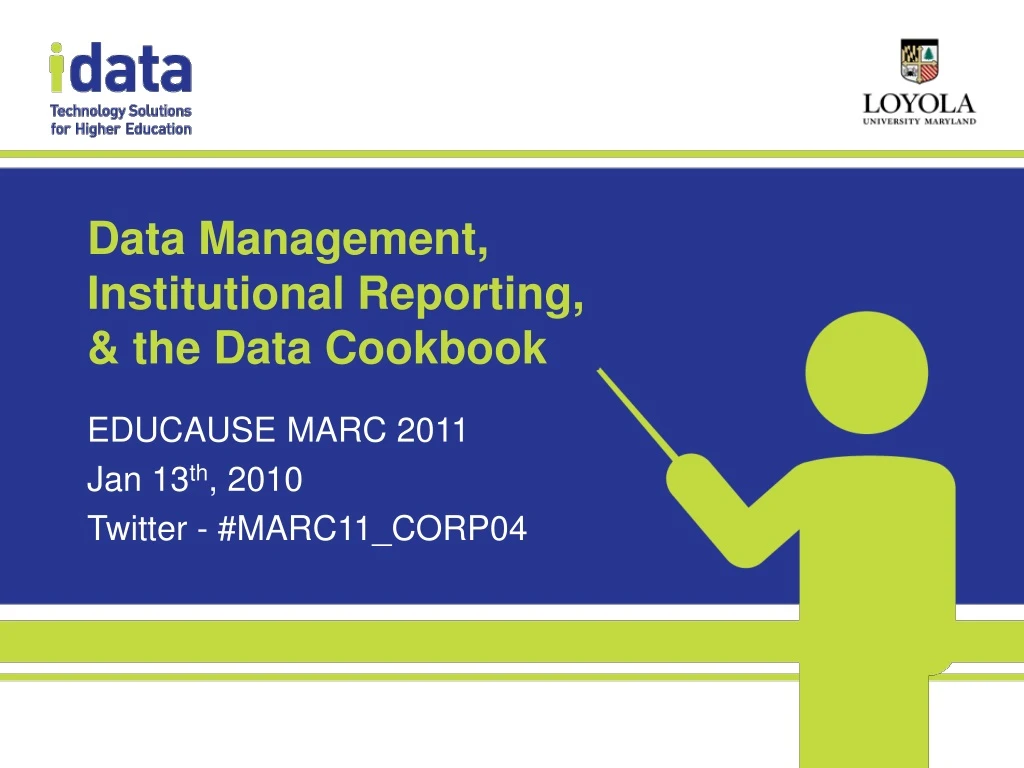 data management institutional reporting the data cookbook