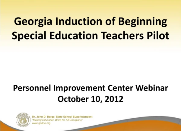 Georgia Induction of Beginning Special Education Teachers Pilot