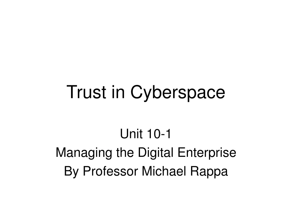 trust in cyberspace
