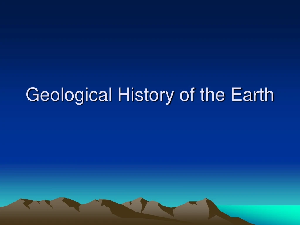 geological history of the earth