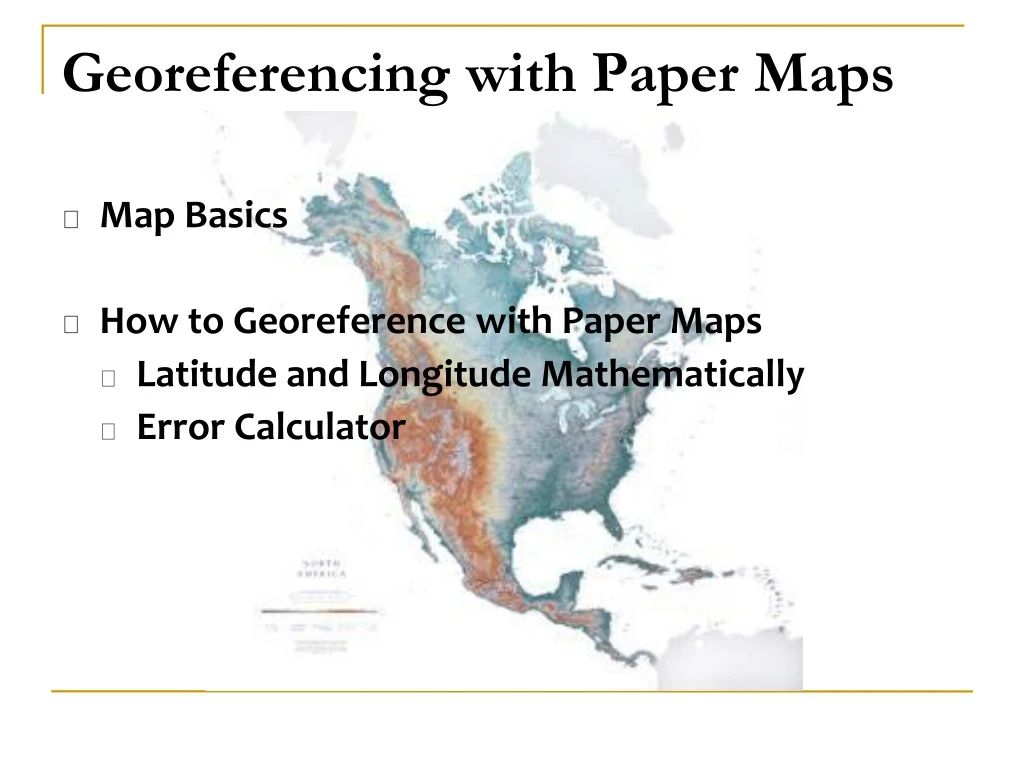 georeferencing with paper maps