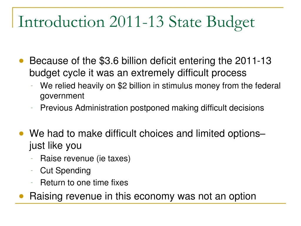 introduction 2011 13 state budget