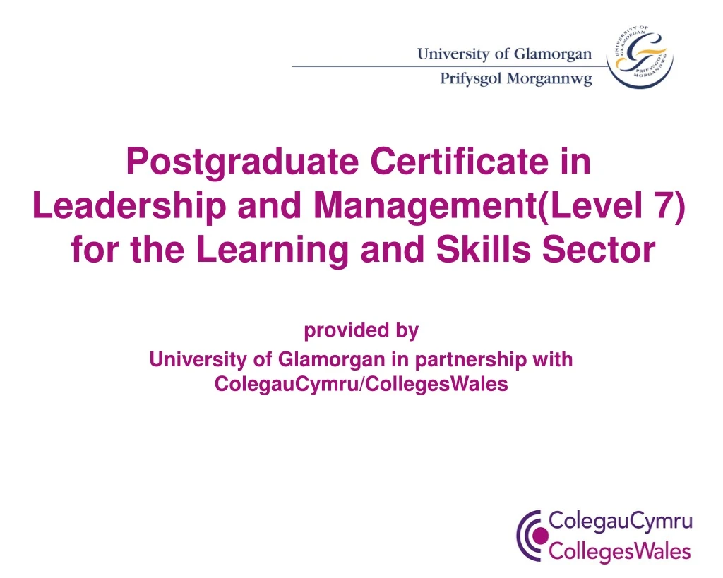 postgraduate certificate in leadership and management level 7 for the learning and skills sector